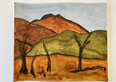 Riverina artist Sue Wood paints Australian landscapes. Acrylic on paper.